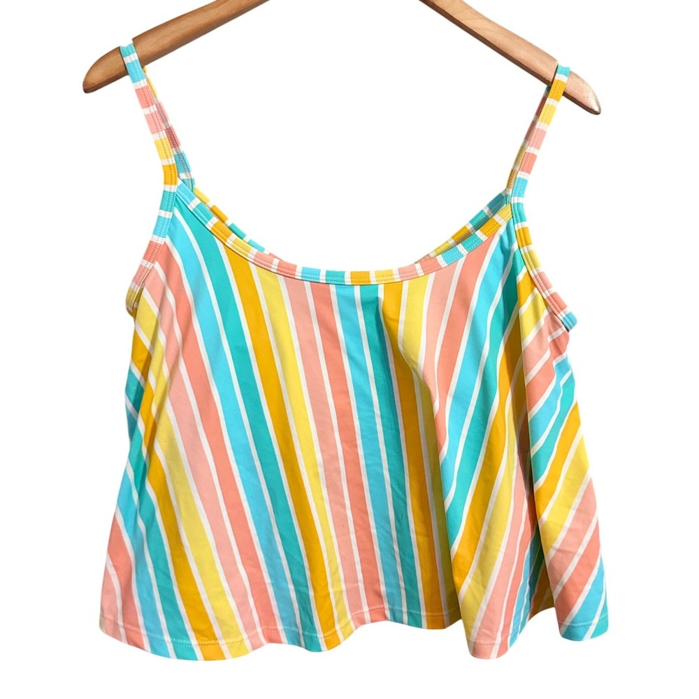 Matilda Jane Striped Swin Tank Top Women's Colorful Summer Beach Vacation Size S